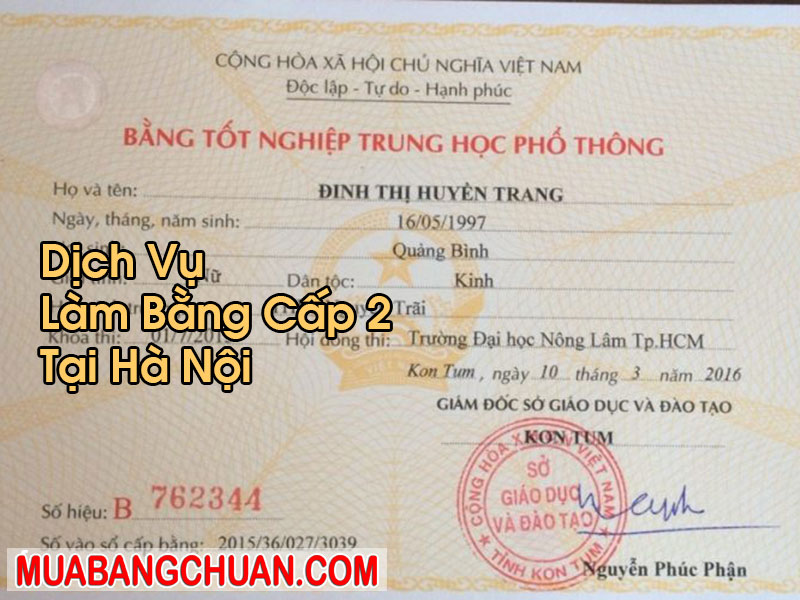 Làm Bằng Cấp 2 Tại Hà Nội