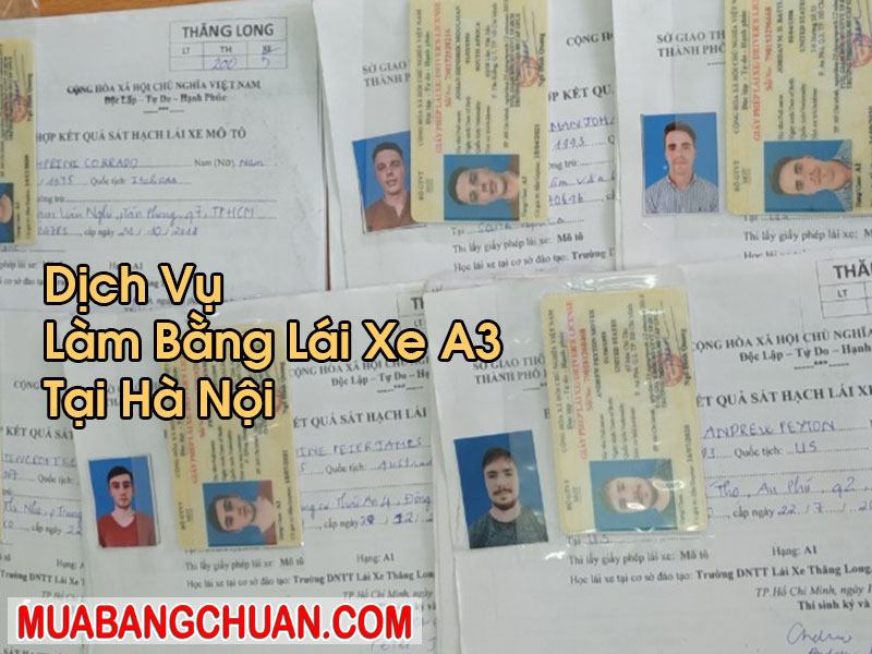 Lam Bang Lai Xe A3 Tai Ha Noi