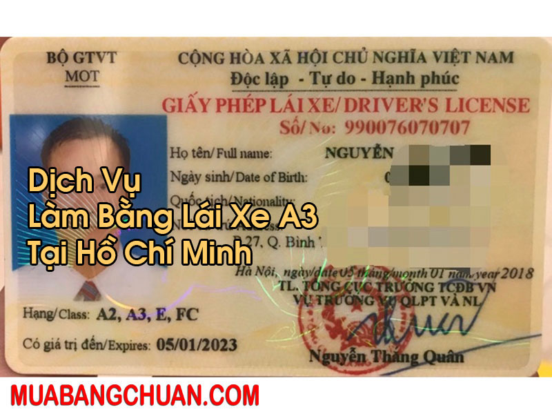 Làm Bằng Lái Xe A3 Tại Hồ Chí Minh