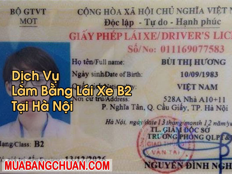 Làm Bằng Lái Xe B2 Tại Hà Nội