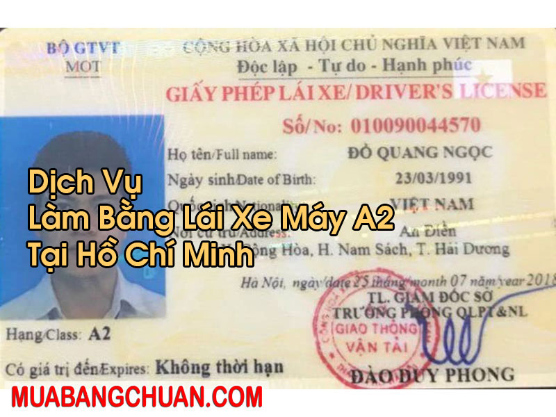 Làm Bằng Lái Xe Máy A2 Tại Hồ Chí Minh