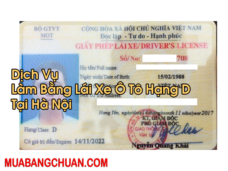 Làm Bằng Lái Xe Ô Tô Hạng D Tại Hà Nội