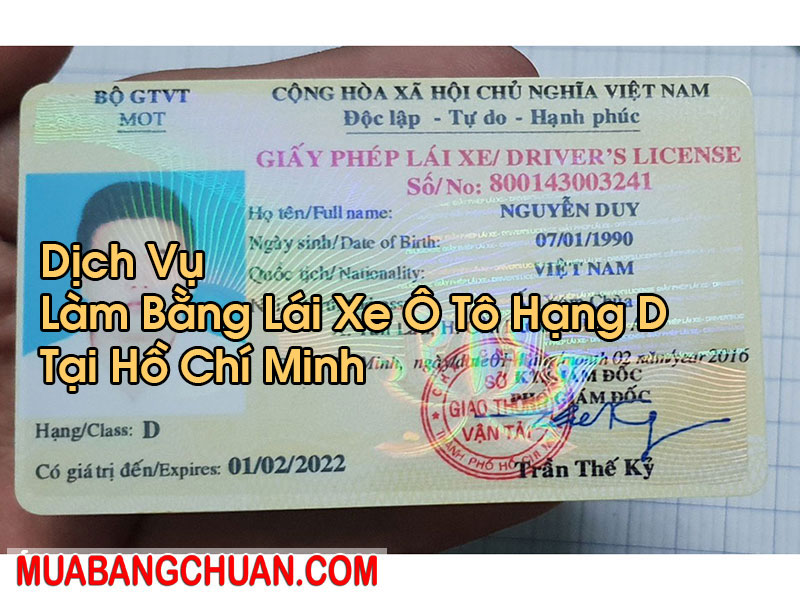 Làm Bằng Lái Xe Ô Tô Hạng D Tại Hồ Chí Minh