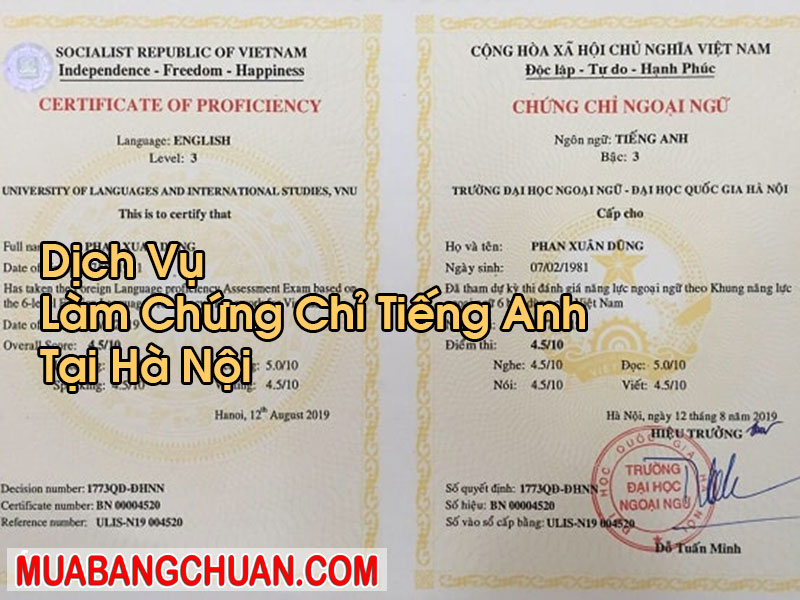 Làm Chứng Chỉ Tiếng Anh Tại Hà Nội