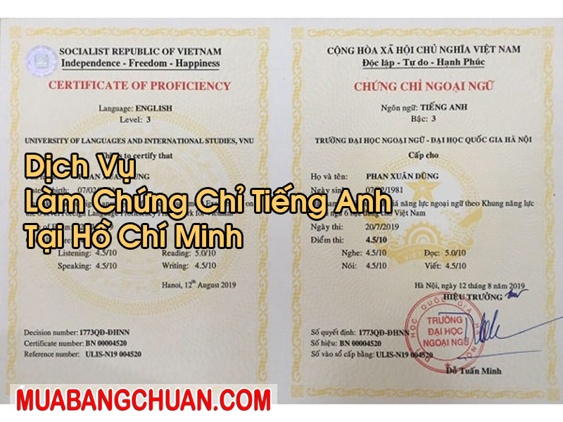 Làm Chứng Chỉ Tiếng Anh Tại Hồ Chí Minh