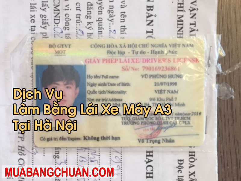 Làm Bằng Lái Xe Máy A3 Tại Hà Nội